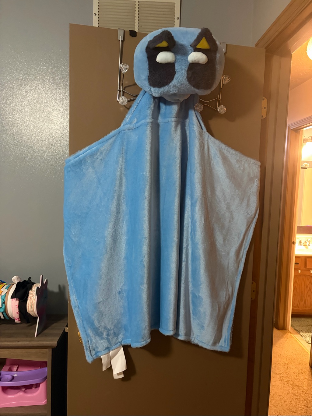 Bluey-Kids Plush Blanket/Hooded Cape - Light Blue